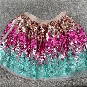 Multi colored sequined skirt